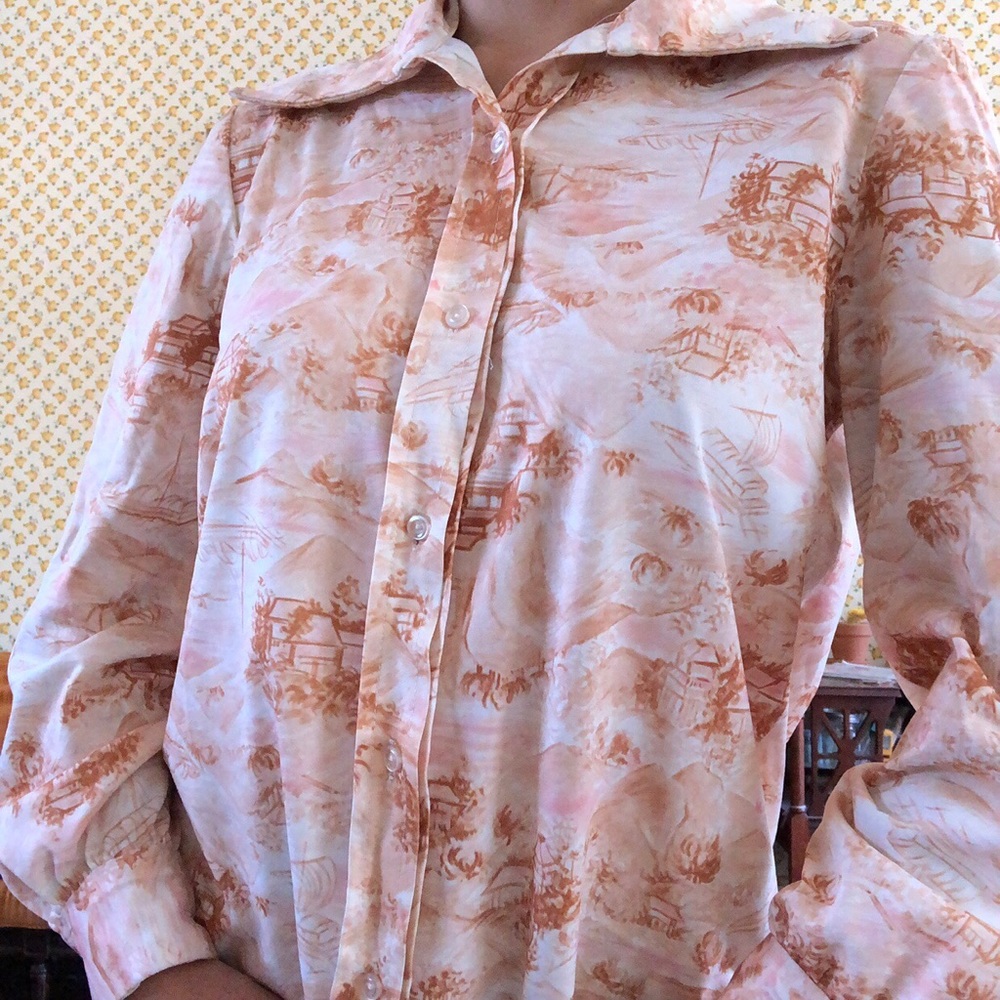 70s vintage lounge sleeve top ⛓